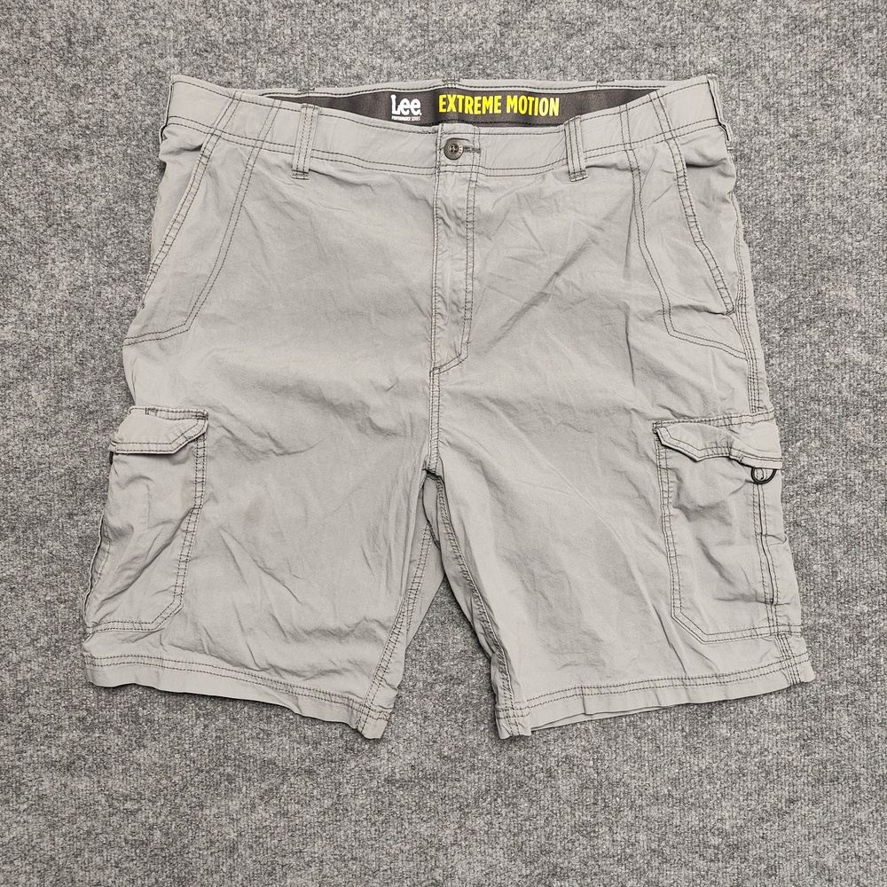 Lee Shorts Mens 40 Gray Cargo Canvas Extreme Motion Stretch Pockets Casual